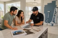 Professional painter applying fresh interior paint in a Las Vegas home by Corestone